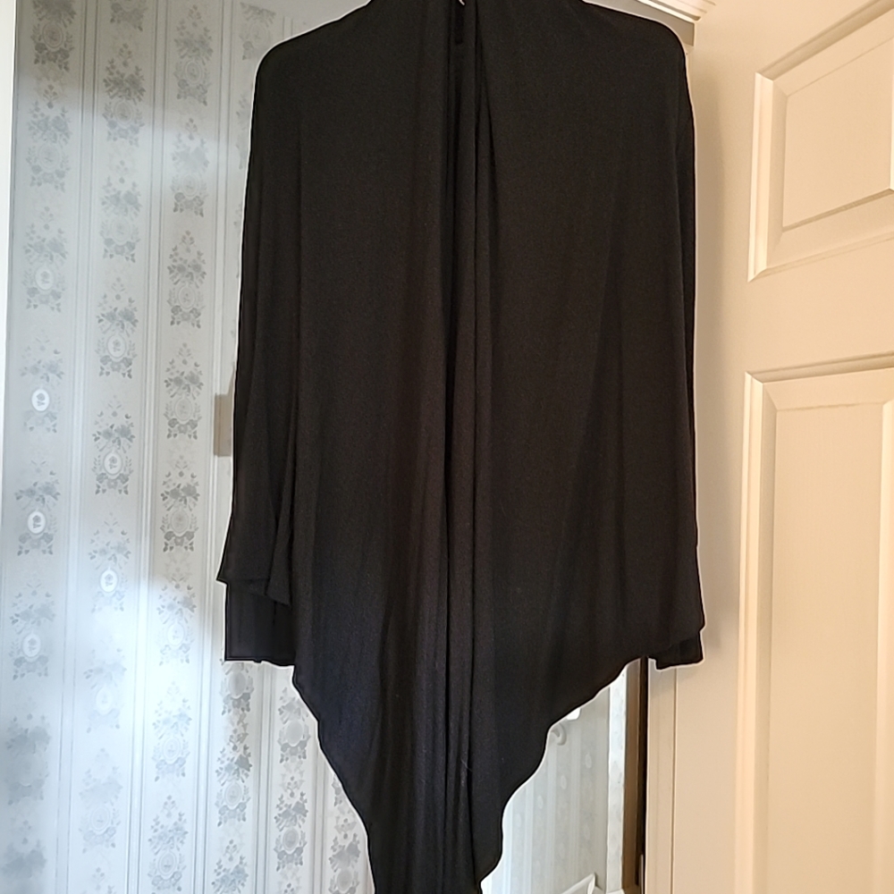 S-Twelve Women's Kimono Style Long Sleeve Dolman Cardigan Black Medium